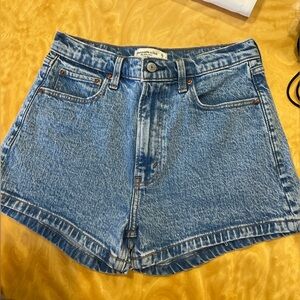 Abercrombie & Fitch Blue Jean Shorts High-Waisted Vintage Style